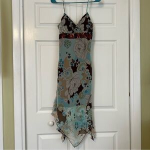 Vintage blue floral sun dress